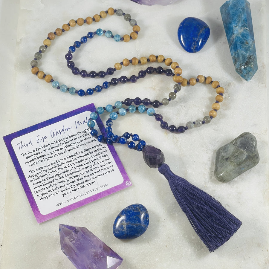 Third eye wisdom mala for meditation from Sarah Belle