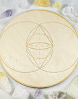 sarah belle vesica piscis wood grid base for crystal grids