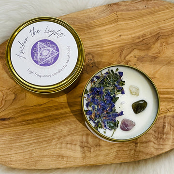 sarah belle winter solstice 2022 handpoured crystal candle