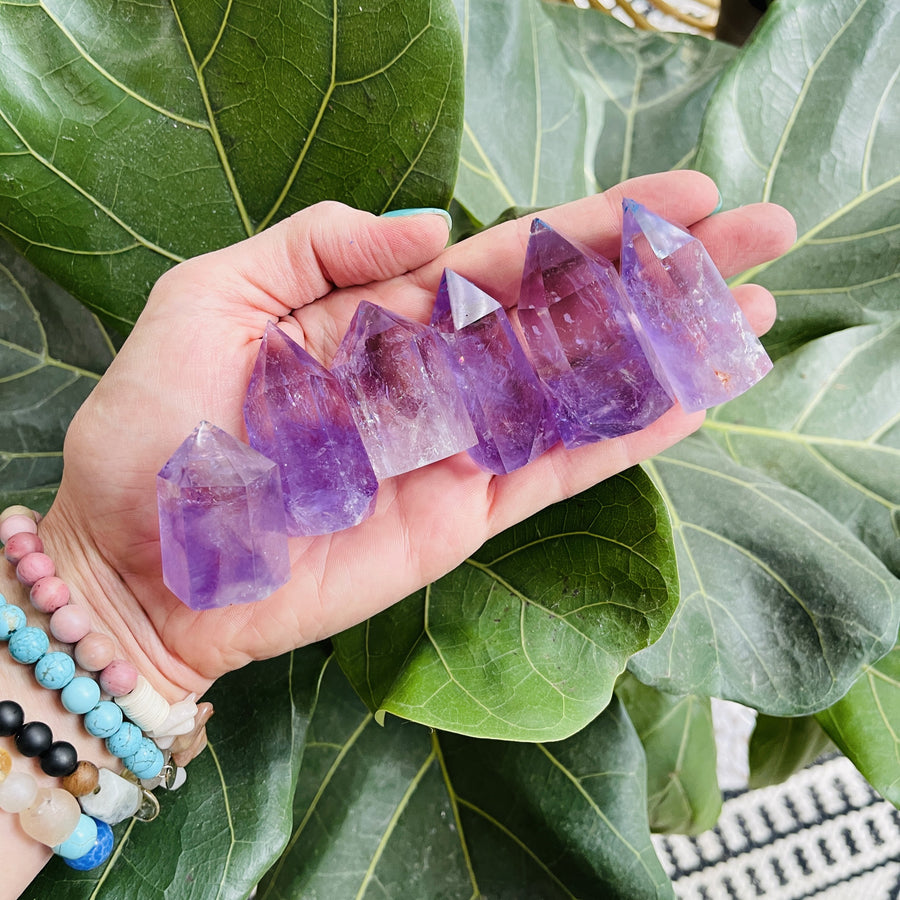 Amethyst points for third eye wisdom and crystal grids by Sarah Belle