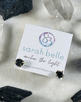sarah belle black obsidian stud earrings for root chakra
