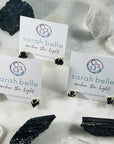 sarah belle black obsidian stud earrings