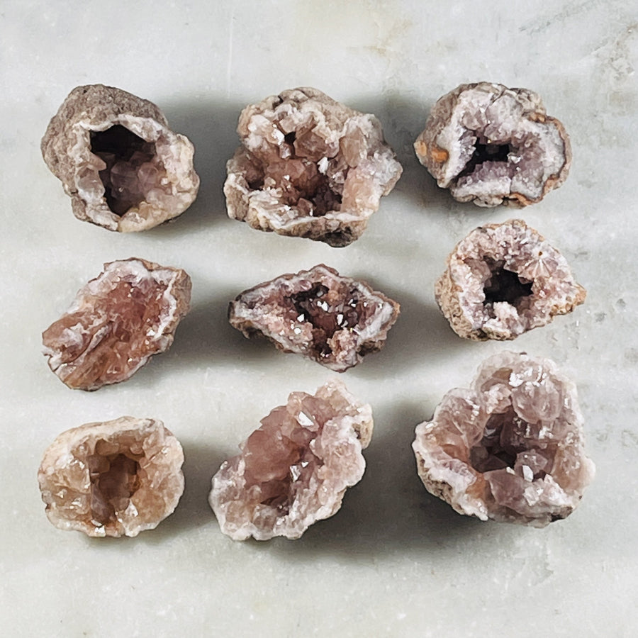 sarah belle pink amethyst geodes for divine feminine balance