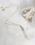 Handmade selenite necklace with healing vibes for modern minimalist style