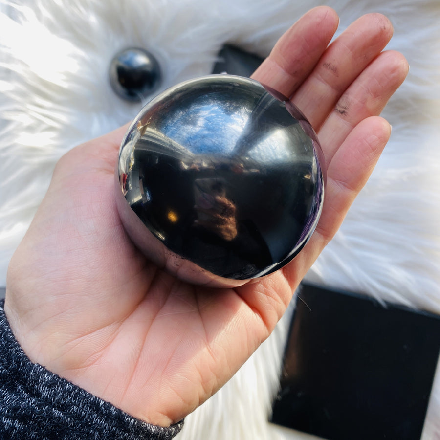 Shungite sphere large for EMF protection by Sarah Belle