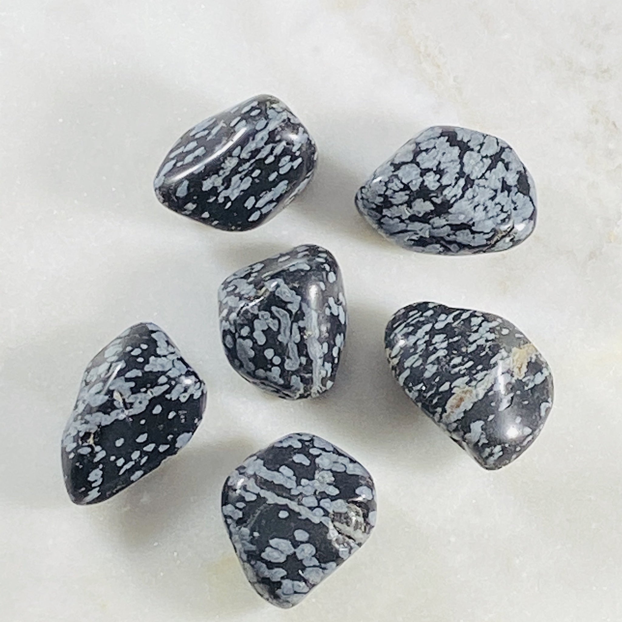 Snowflake Obsidian Pattern Tumbled Snowflake Obsidian – Sarah Belle