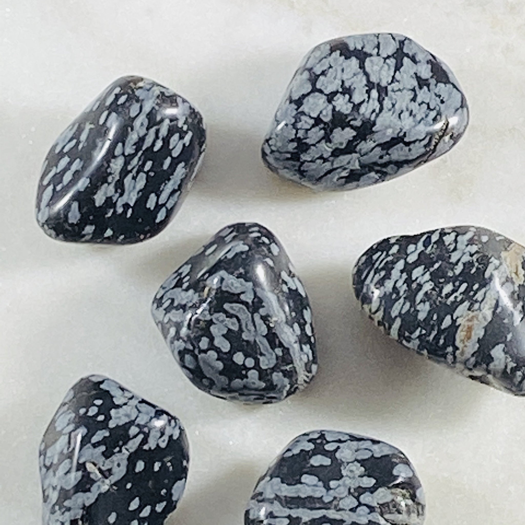 Snowflake Obsidian Pattern Tumbled Snowflake Obsidian – Sarah Belle