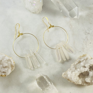 Healing crystal jewelry - handmade Stargazer Earrings by Sarah Belle