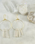 Handmade earrings with quartz crystal for raising your vibration