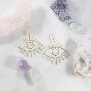 Handmade third eye statement earrings for higher consciousness