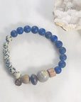 Handmade healing crystal bracelet for enlightenment, truth and grounding