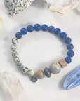 Handmade healing crystal bracelet for enlightenment, truth and grounding