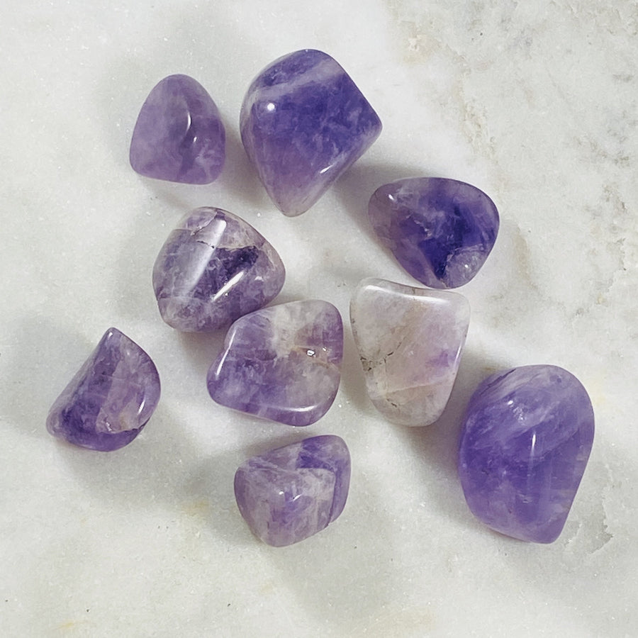 tumbled amethyst crystal for chakra balancing