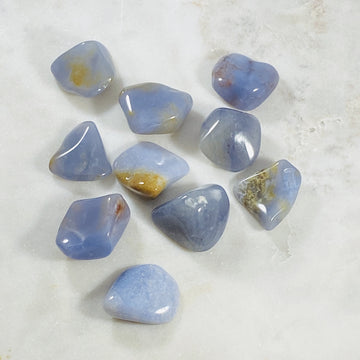 Blue Chalcedony Healing Crystal for Promoting Calm and Public Speaking