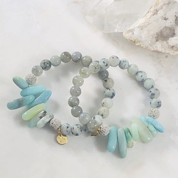 Wholeness Stacking Bracelet (Diffuser) Intuitively Created for Balancing the Chakras