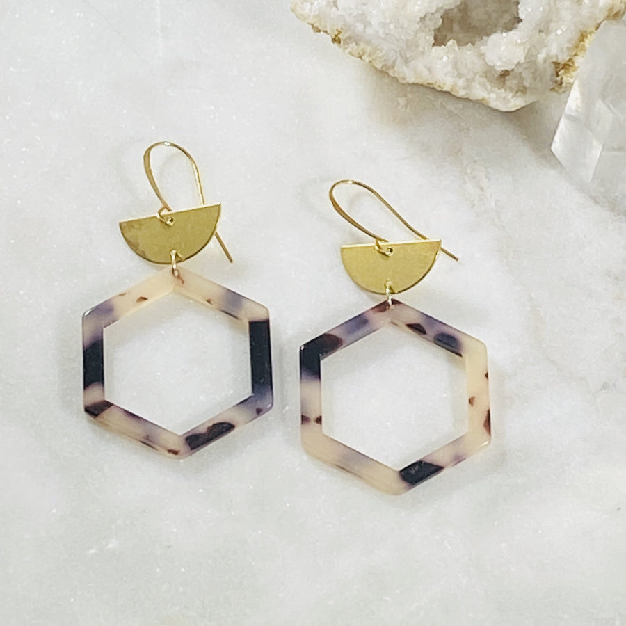 Handmade tortoise earrings for modern minimalist style