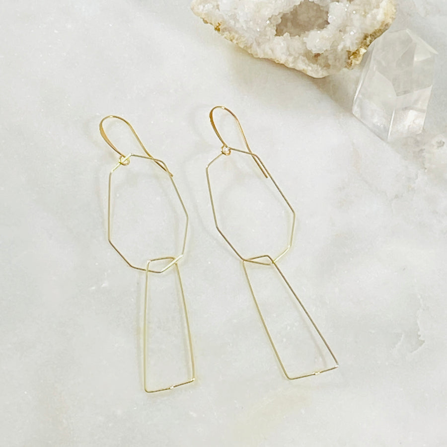 Handmade modern minimal statement earrings by Sarah Belle