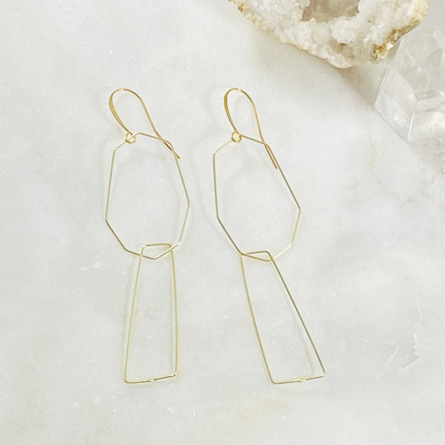 Handmade modern minimal statement earrings by Sarah Belle
