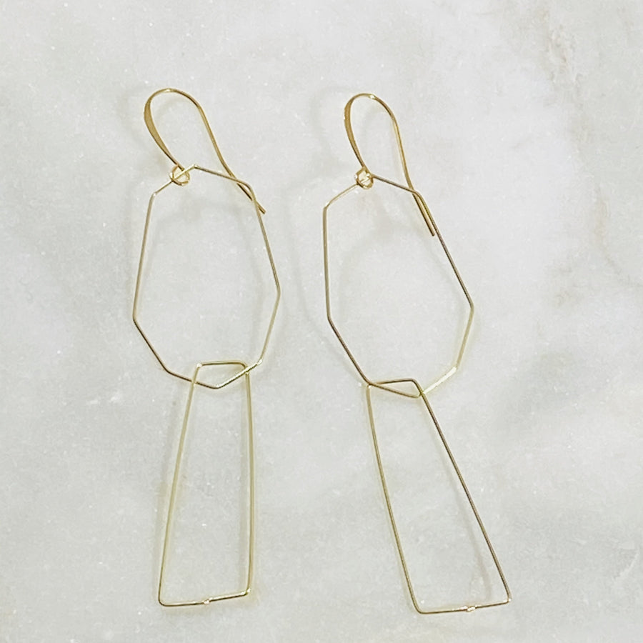 Handmade modern minimal statement earrings by Sarah Belle