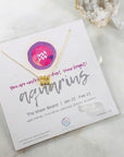 Aquarius Charm Necklace with Healing Crystal Perfect Gift