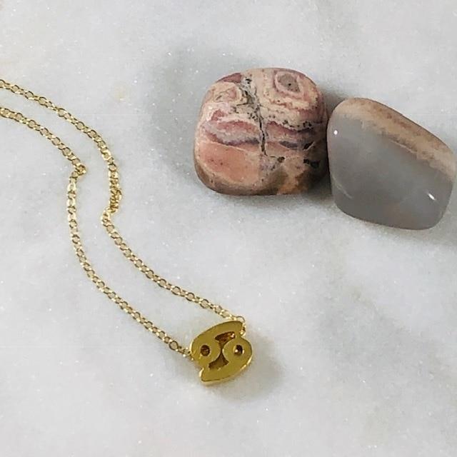 Cancer Charm Necklace with Healing Crystal Perfect Gift