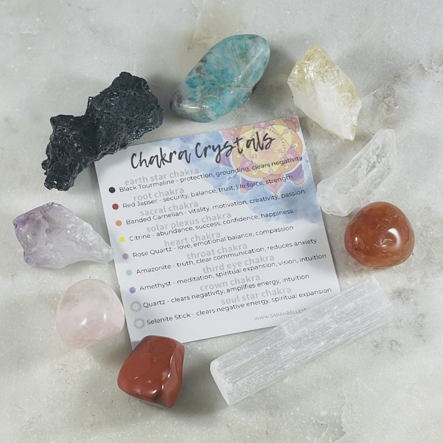 chakra crystal bundle by sarah belle