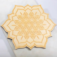 Flower of Life Wood Grid Handmade for Yoga and Meditation