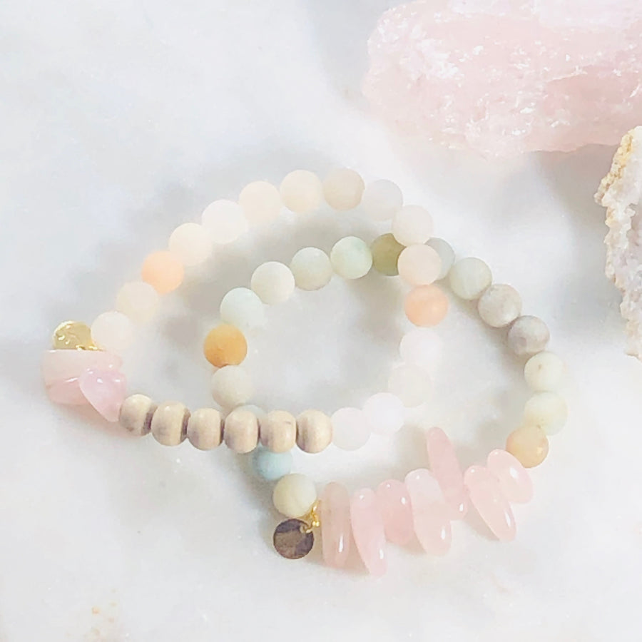 Handmade, healing gemstone bracelets to soften the heart and relax the mind