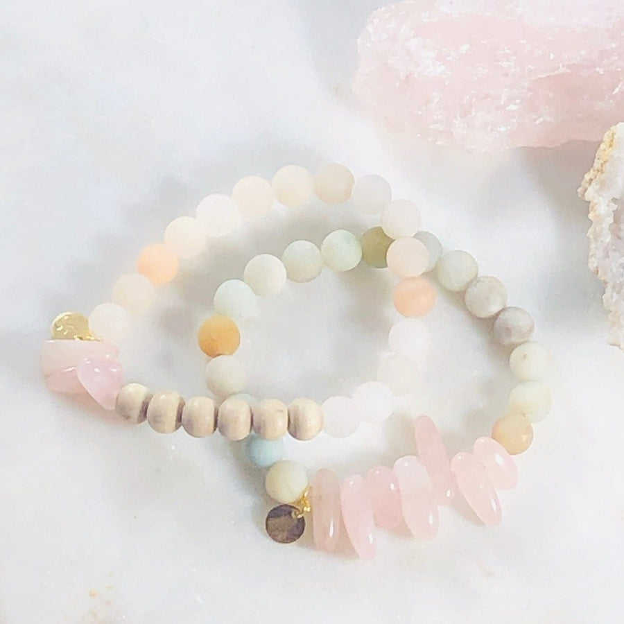 Peace and Love Stacking Bracelet Intuitively Created with Crystal Energy for Love and Harmony