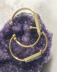 Zeta Druzy Agate Bangle Bracelet Rainbow Healing Crystal Jewelry for a Positive Vibe