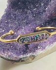 Zeta Druzy Agate Bangle Bracelet Rainbow Healing Crystal Jewelry for a Positive Vibe