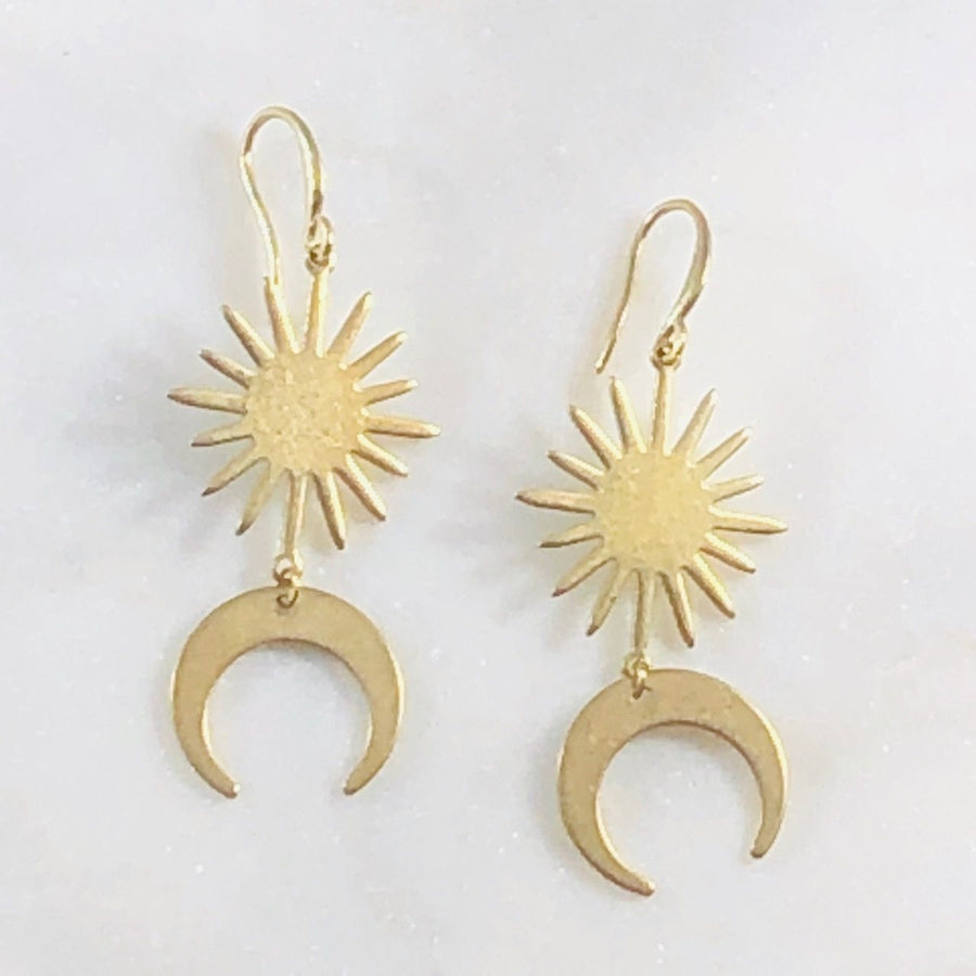 Elio Double Horn Earrings Handmade for Meditation and Balance