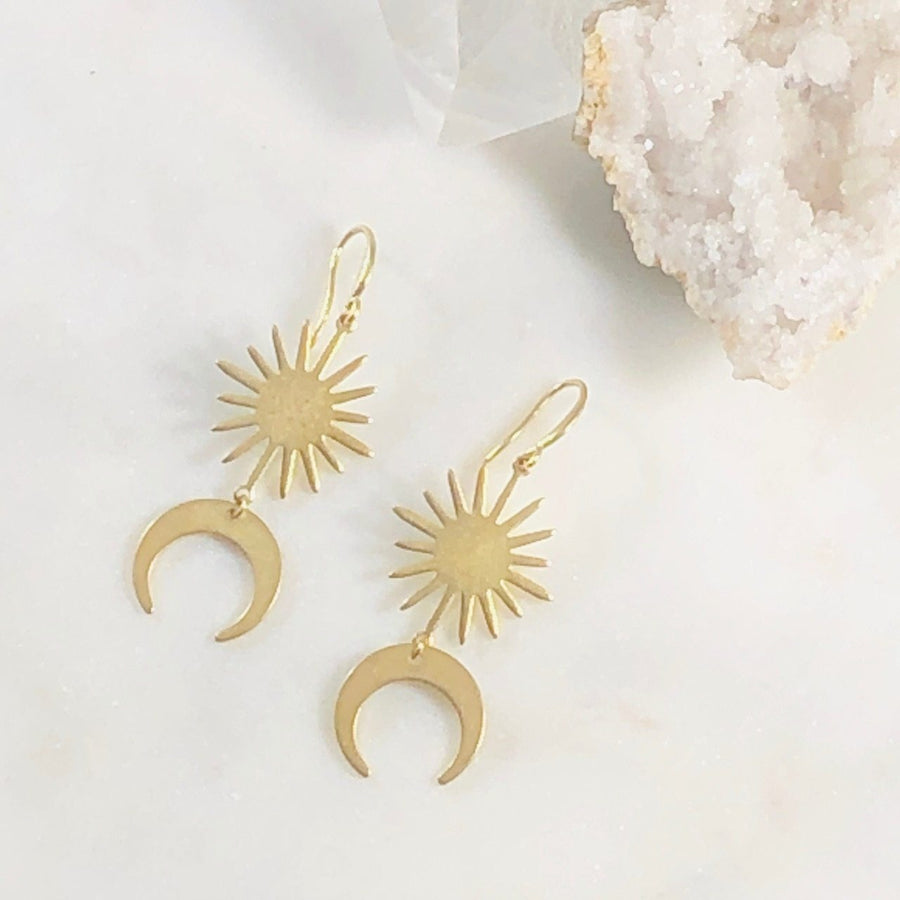 Elio Double Horn Earrings Handmade for Meditation and Balance