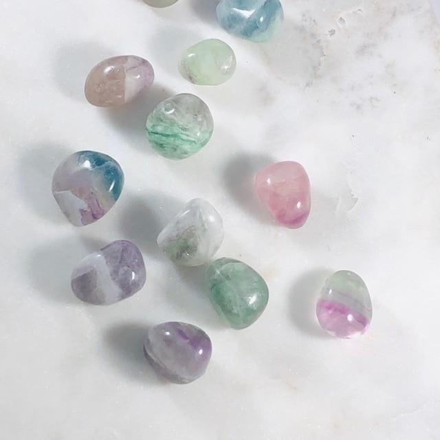 Flourite Tumbled Stones Polished Crystals for Energy Healing and Intuition