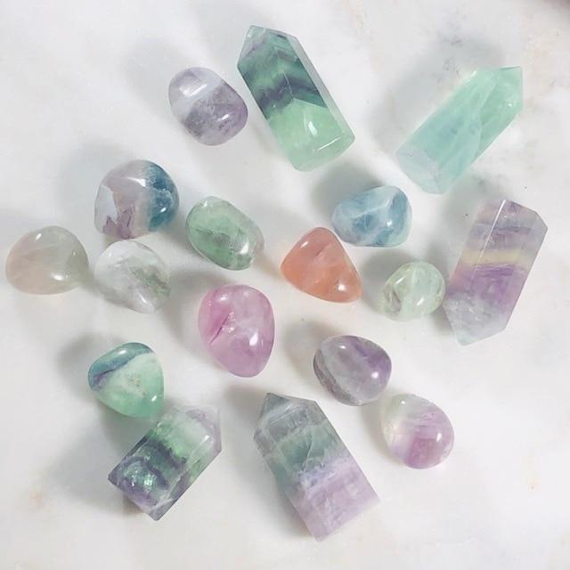Flourite Tumbled Stones Polished Crystals for Energy Healing and Intuition