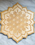 Flower of Life Wood Grid Handmade for Yoga and Meditation