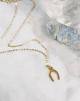 Horseshoe Charm Necklace for Manifesting Good Luck