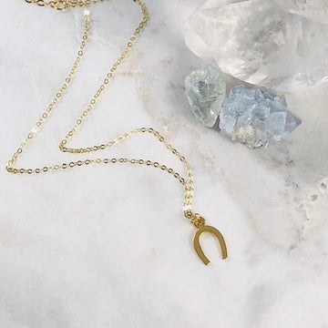 Horseshoe Charm Necklace for Manifesting Good Luck