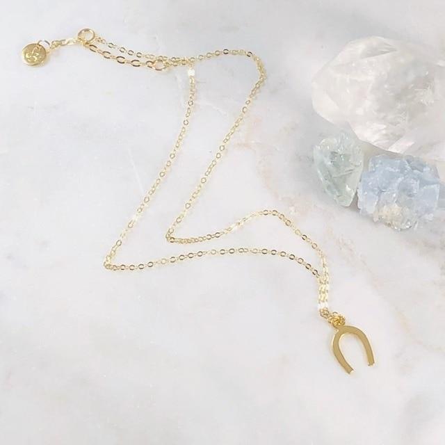 Horseshoe Charm Necklace for Manifesting Good Luck