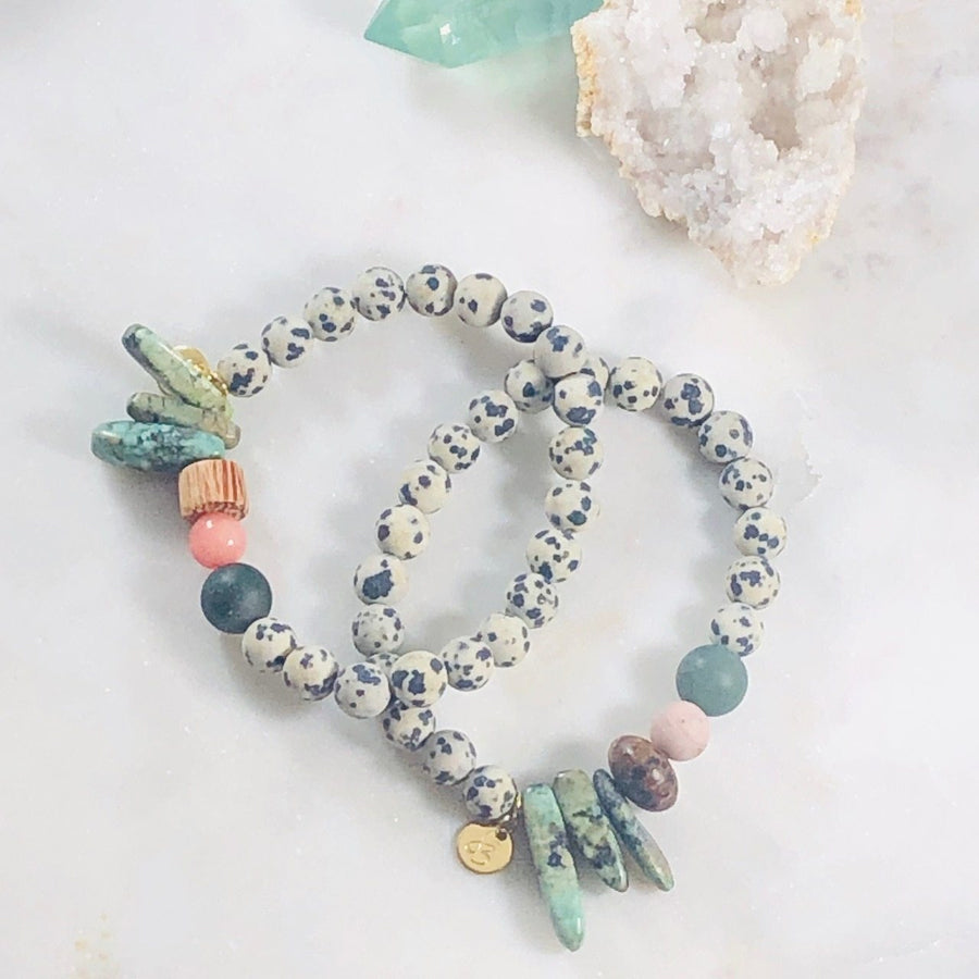 Joy Dalmatian Jasper Stacking Bracelet