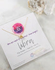 Libra Charm Necklace with Healing Crystal Perfect Gift