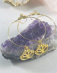 Lotus Hoop Earrings