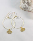 Lotus Hoop Earrings