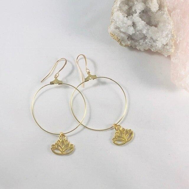Lotus Hoop Earrings