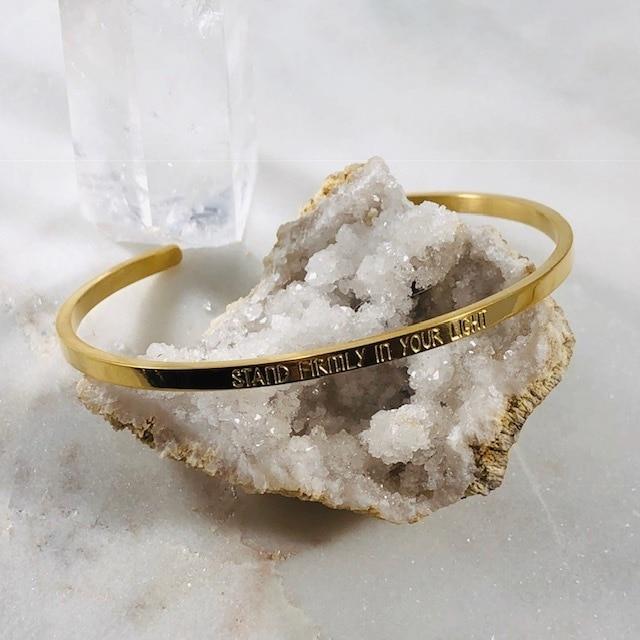 Mantra cuff bracelet for inspiring authentic living