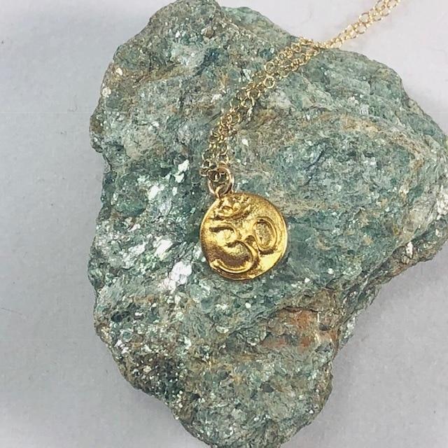 Om Spiral Charm Necklace