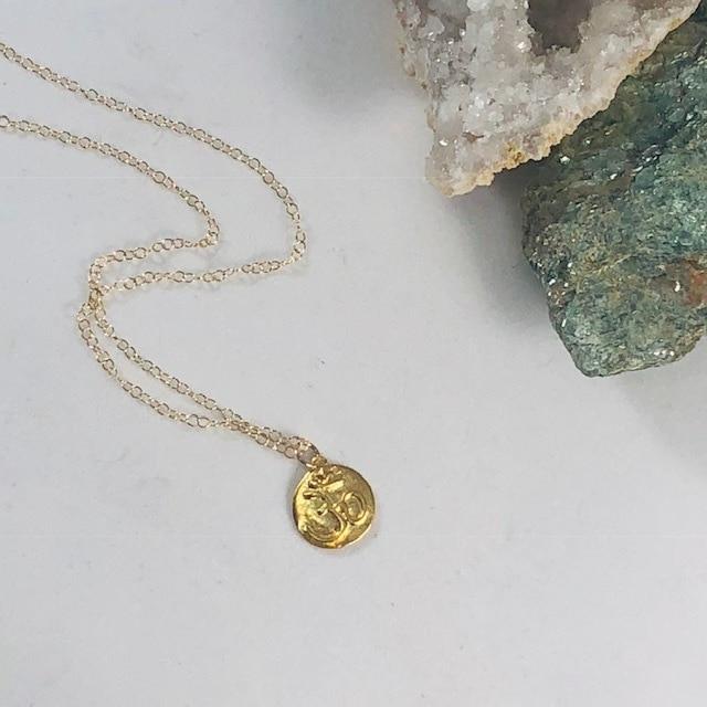 Om Spiral Charm Necklace