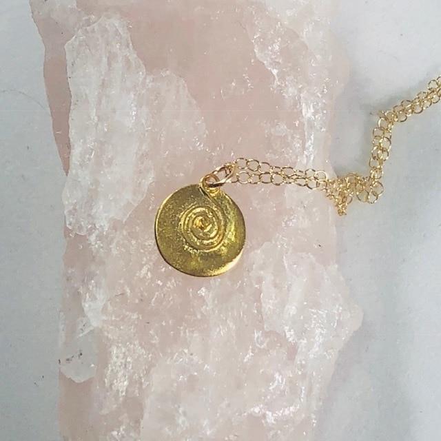 Om Spiral Charm Necklace