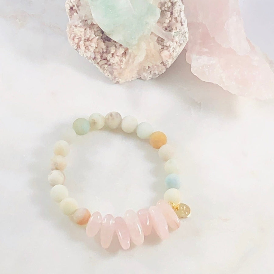 Peace and Love Stacking Bracelet Intuitively Created with Crystal Energy for Love and Harmony