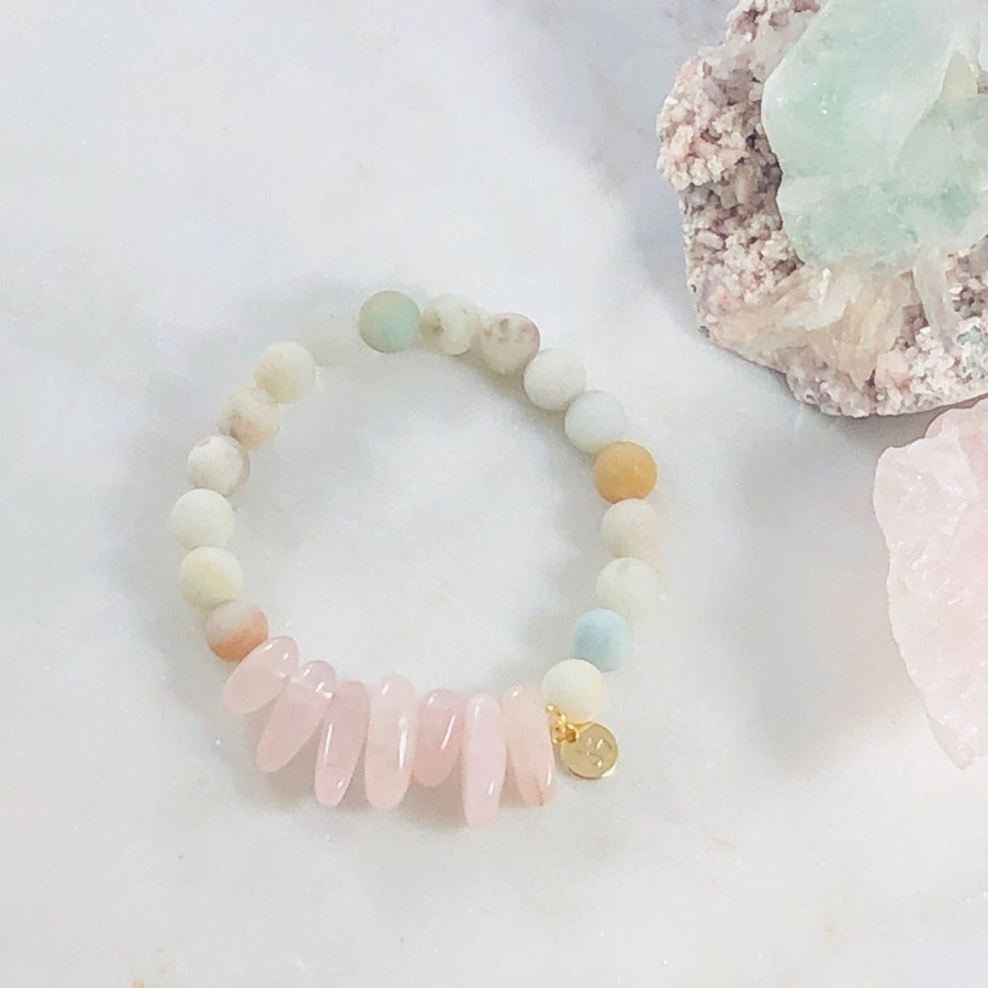 Peace and Love Stacking Bracelet Intuitively Created with Crystal Energy for Love and Harmony